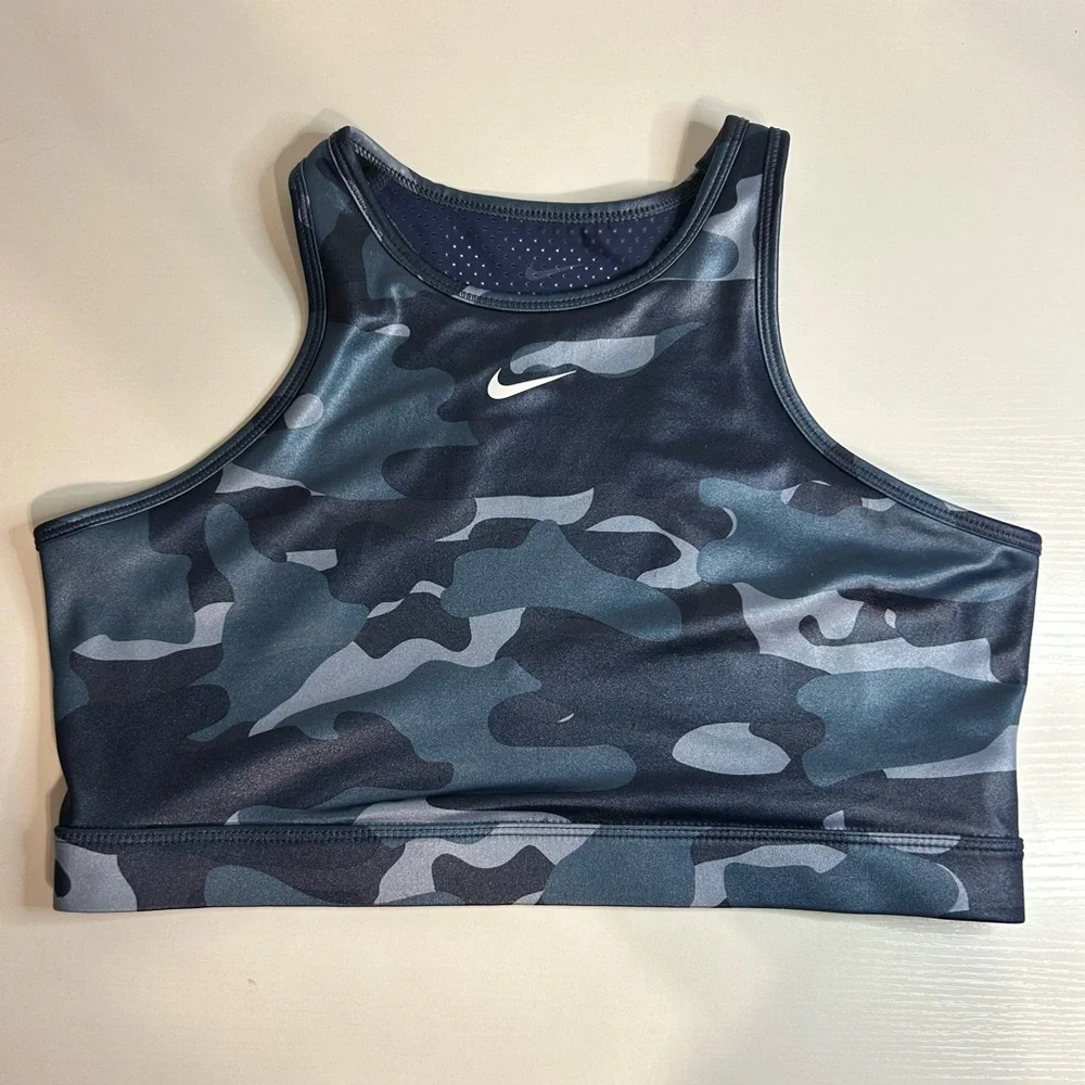 Nike High Neck Camo‎ Sports Bra, L